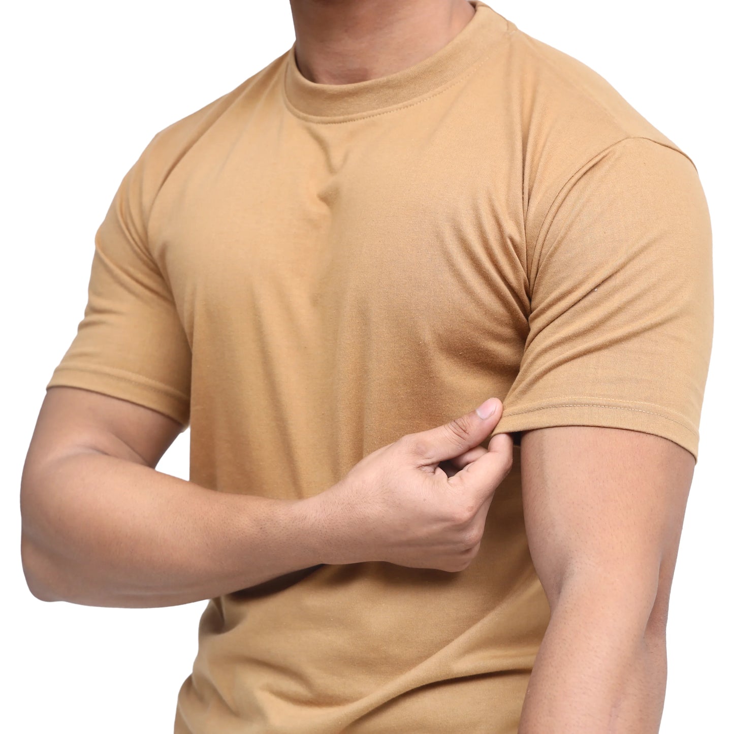 Plain Round Neck Men Cotton Blended Half Sleeves T-Shirt