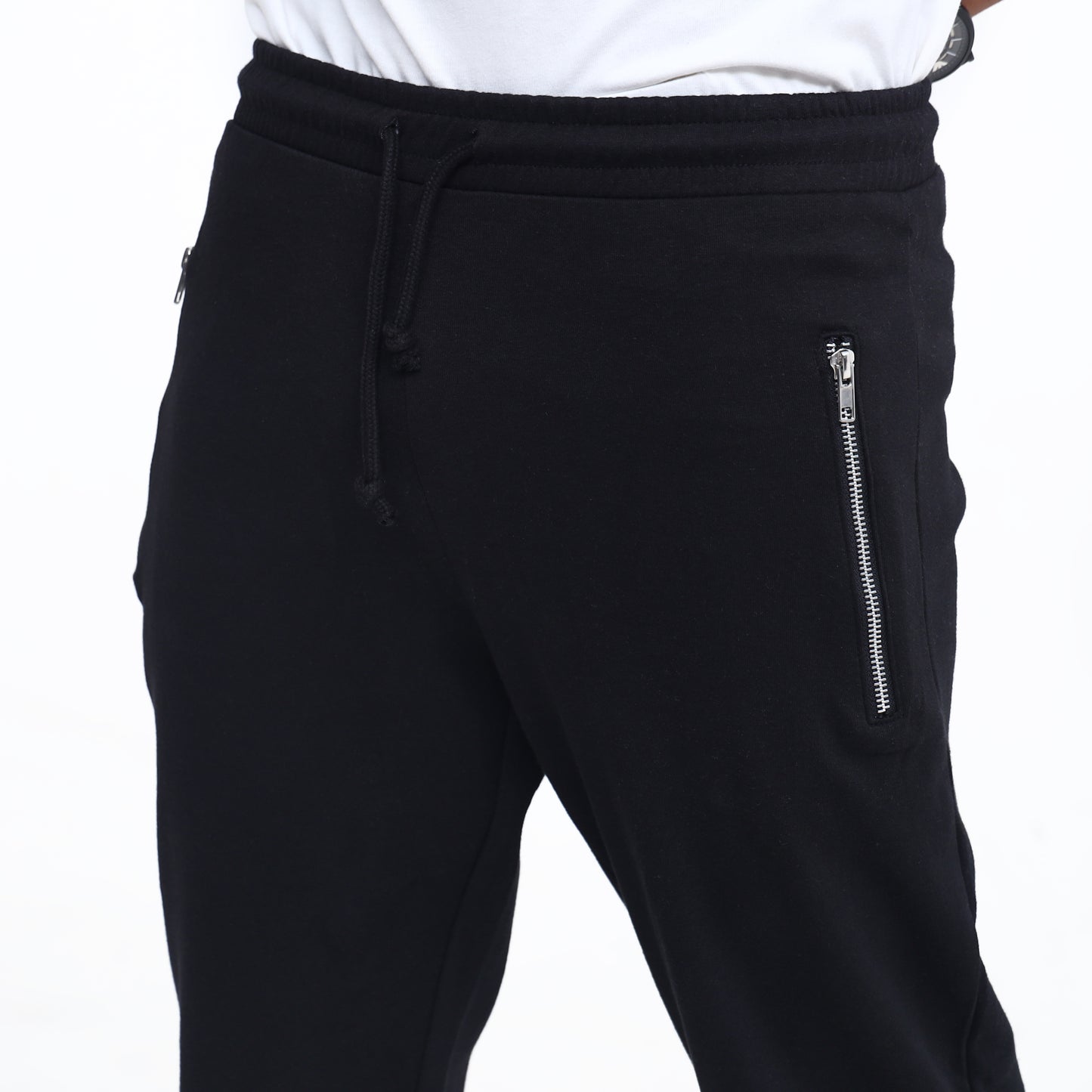 Black Slim Fit Zip Trousers
