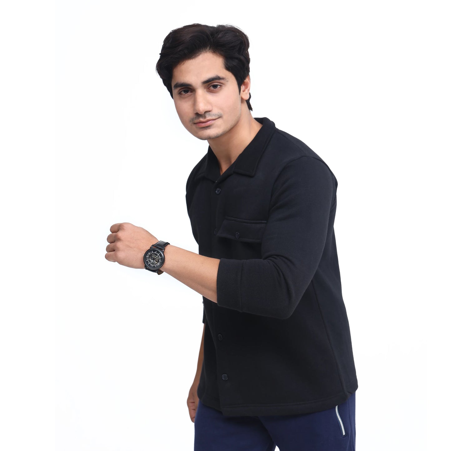Men's Fleece Button-Up Shirt Jacket