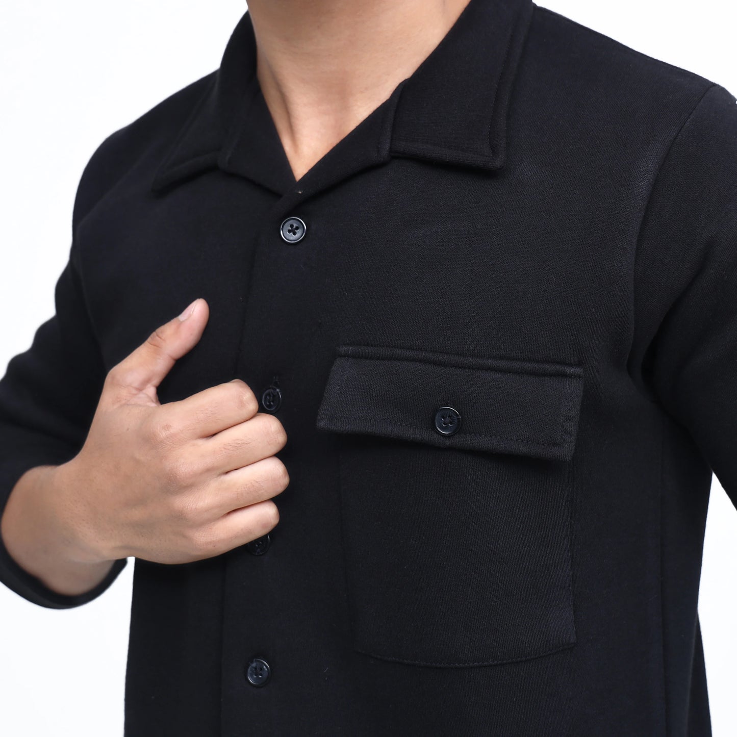 Men's Fleece Button-Up Shirt Jacket