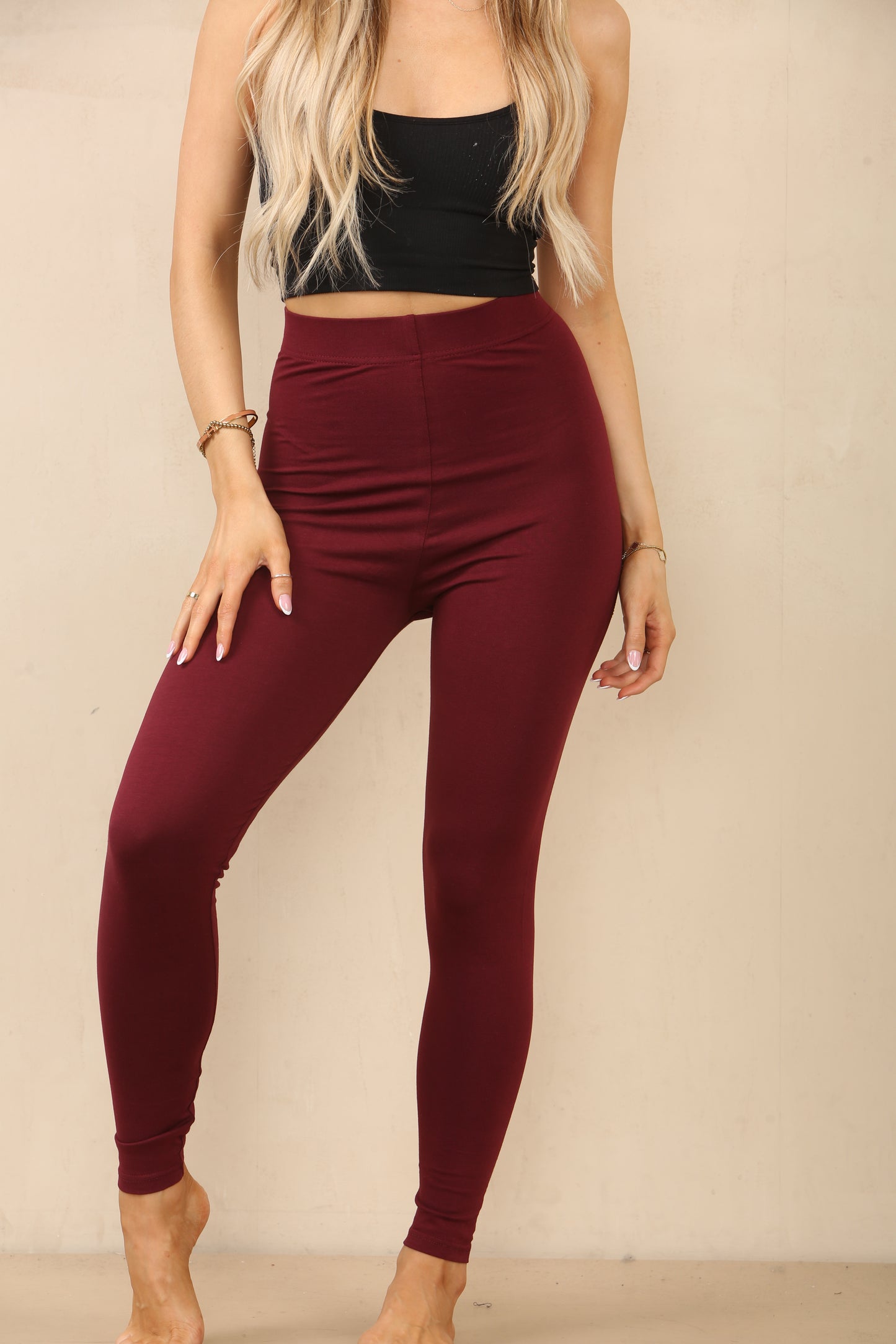 High Waisted Dark Blue Stretch Leggings