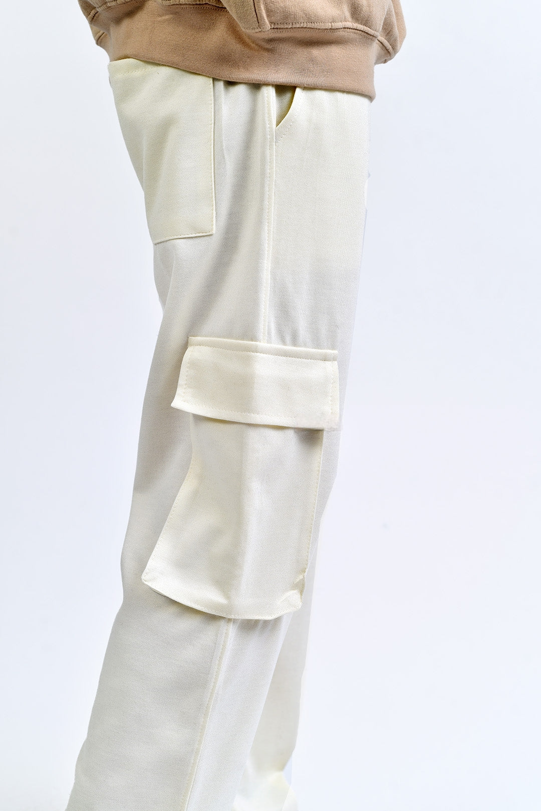 Ivory Skin Interlock Cargo Trouser